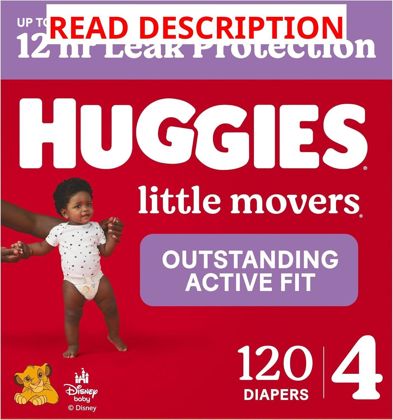 Huggies Little Movers Diapers Size 4 - 120 ct