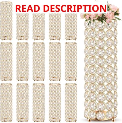 16 Pcs Crystal Flower Vase 10.24 Inch