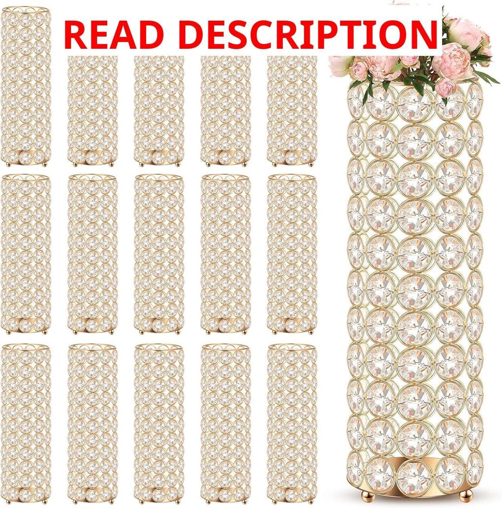 16 Pcs Crystal Flower Vase 10.24 Inch