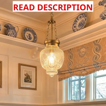 Vintage Glass Pendant Light 1-Light