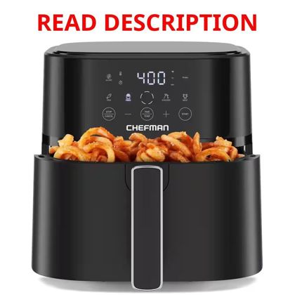 6 Qt. Black Air Fryer with Hi-Fry Function