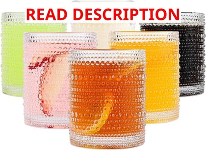 ZMOWIPDL 6x15oz Clear Hobnail Glass Cups Set