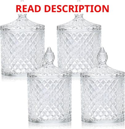 Crystal Glass Apothecary Jars with Lids (4)
