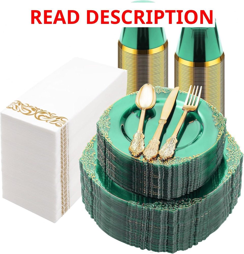 Bestluck 350PCS Clear Plates for 50 Guests