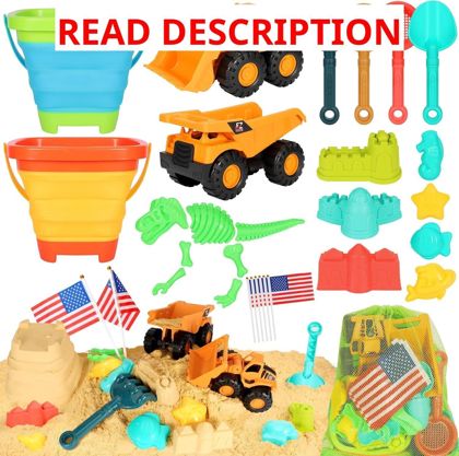 Beach Sand Toys for Kids 29PCS Travel Beach