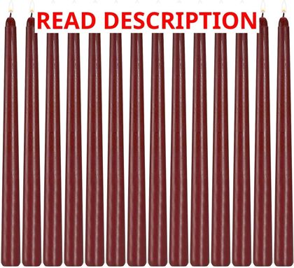 Howemon 14 Pack Dark Red Tapers 12" Tall