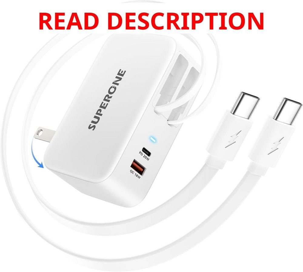 4-in-1 Retractable Wall Charger with USB-C