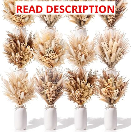 Dried Pampas Grass Centerpiece with Vase