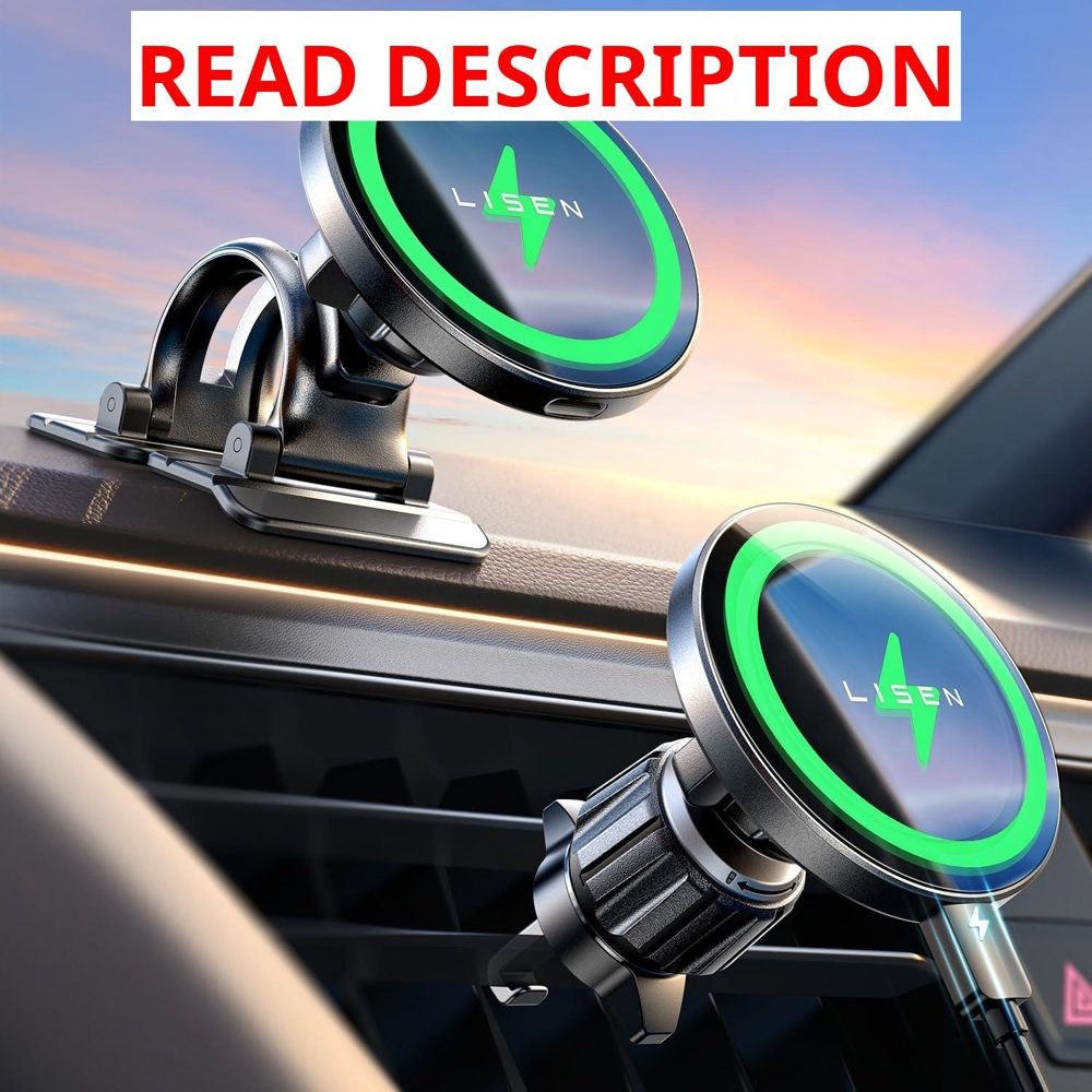 LISEN 15W MagSafe Car Mount Charger