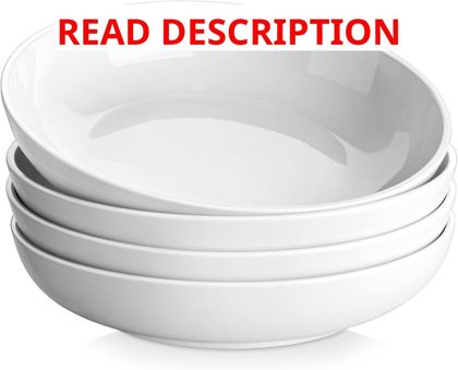 MALACASA 10" Large Pasta Bowls Set of 4
