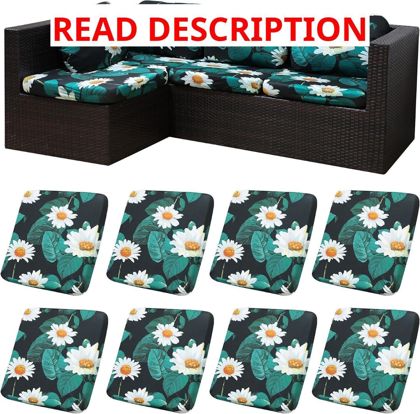 8Pcs Patio Cushion Covers Stretch Covers