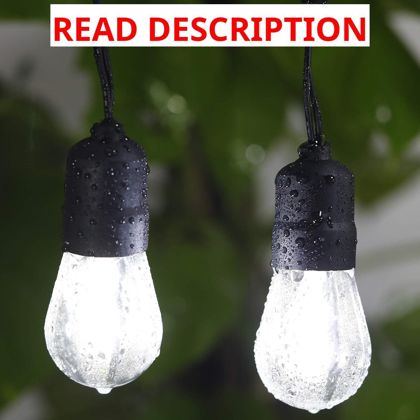60ft LED Outdoor String Lights 20 Sockets