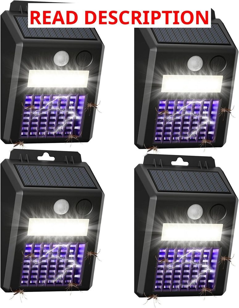 Solar Bug Zapper Outdoor 4 Pack & Light