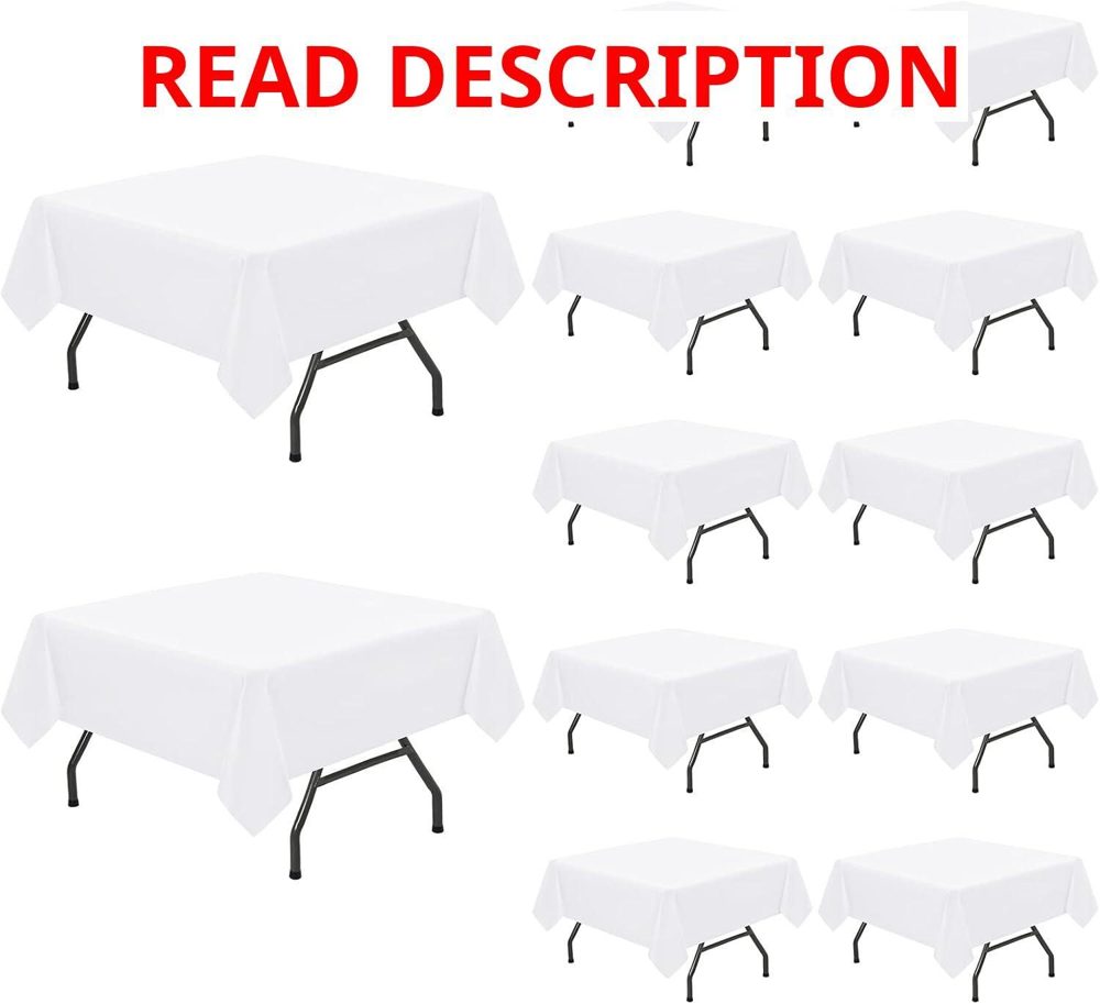 Pesonlook White Square Tablecloth 52 52 in