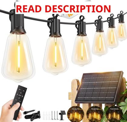 Brightown 108FT Solar String Lights 50+2 LEDs