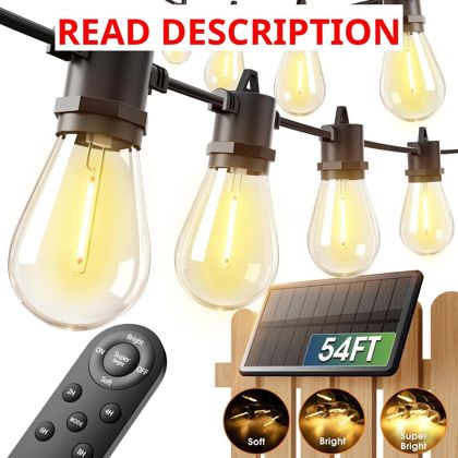 addlon 48FT Solar String Lights 2700K