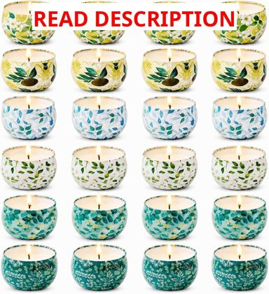 24 Pack Mini Scented Candles: 2.5 oz Tin