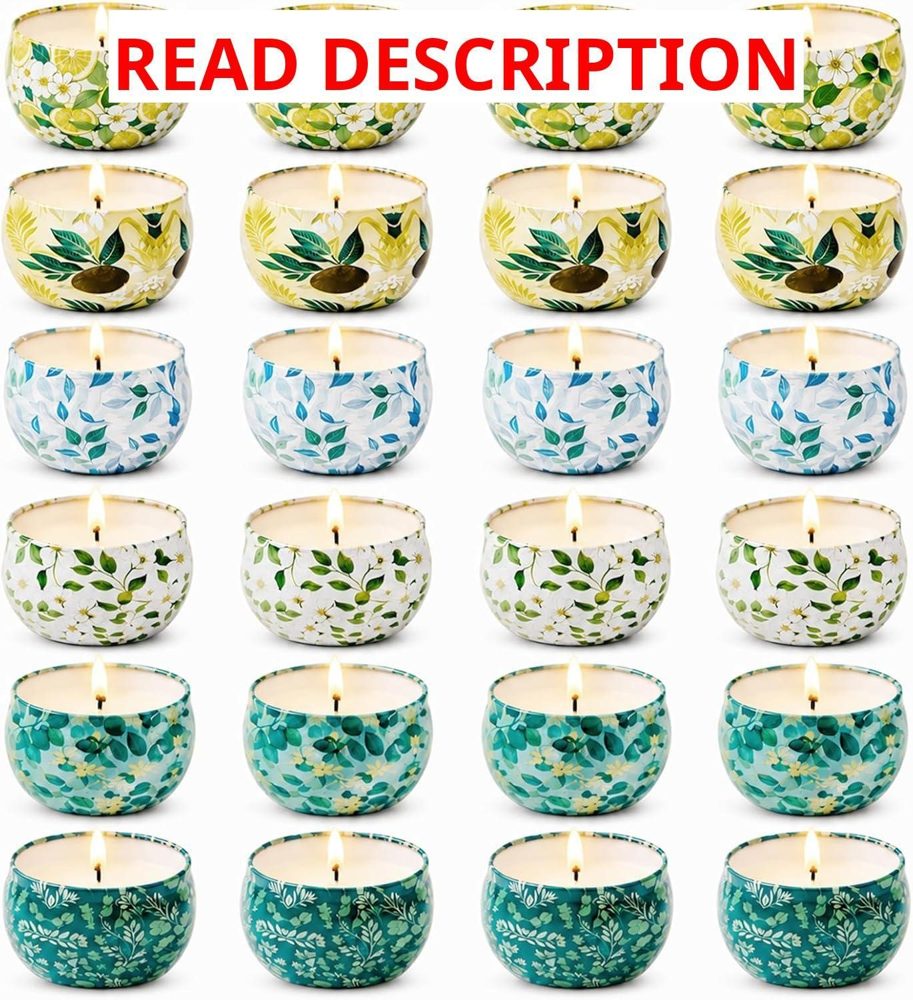 24 Pack Mini Scented Candles: 2.5 oz Tin