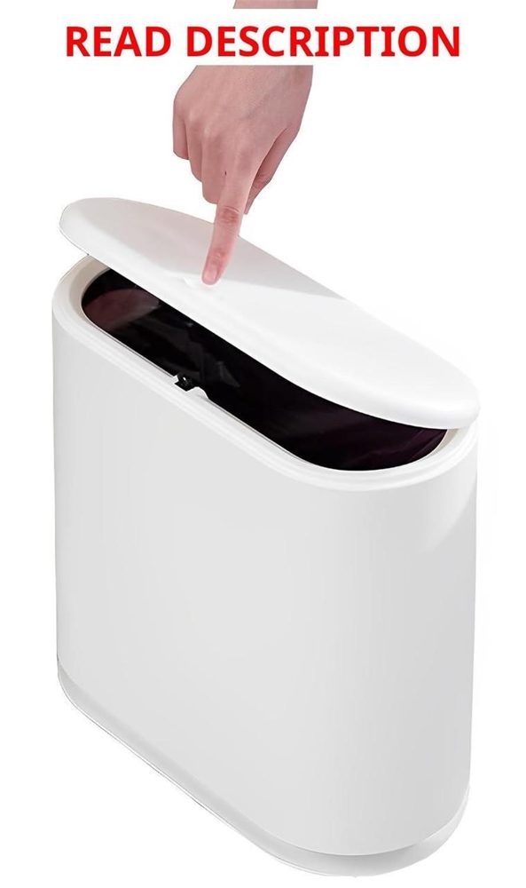 Sooyee 10L Rectangular Trash Can Cream White