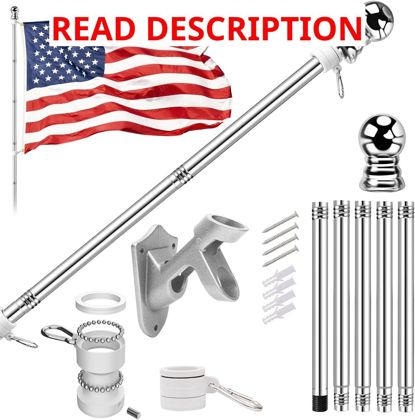 5 Ft Flag Pole Kit Silver