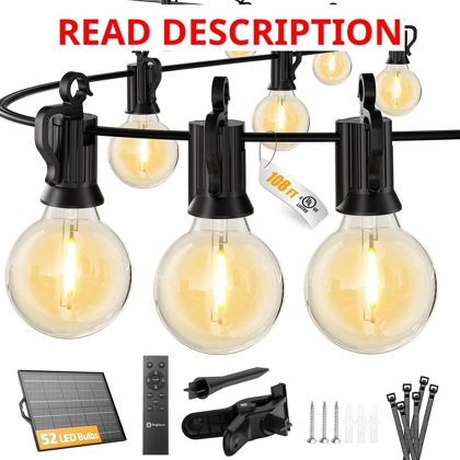 Brightown 108FT 52LED Solar String Lights