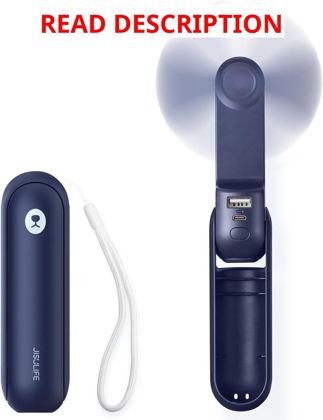 JISULIFE 3-in-1 Fan Power Bank Light Blue