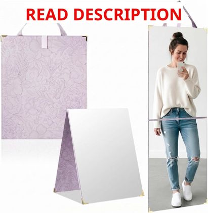 3-Way Foldable Full Length Mirror Pink