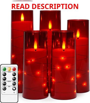 Kakoya Flameless LED Candles 5-Pc Red