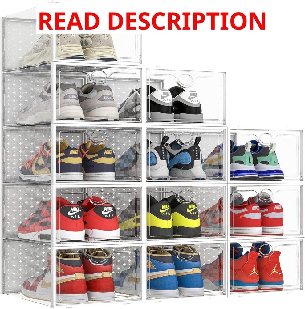 XXL 12 Pack Shoe Storage Box - Clear
