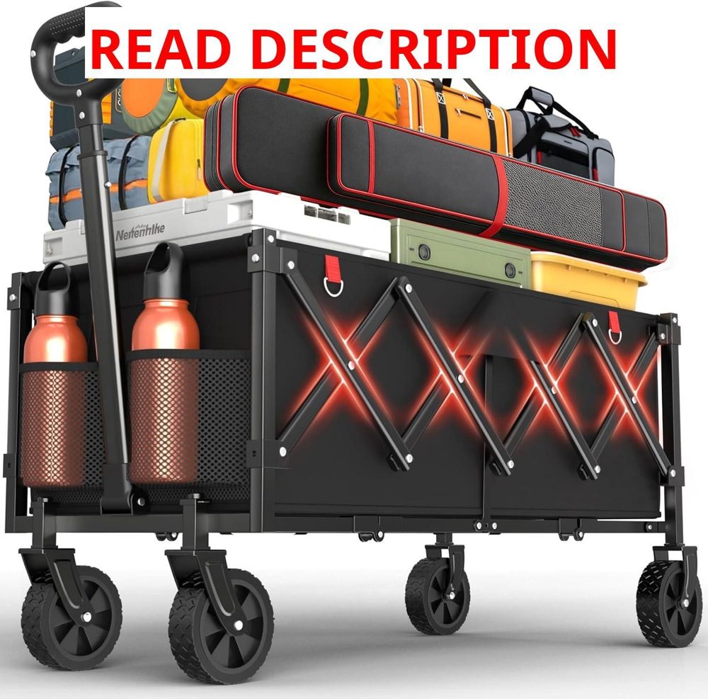 YACONA Foldable Wagon 180L Heavy Duty Cart