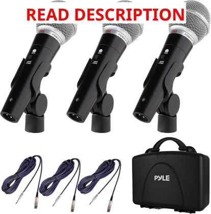 Pyle 3-Piece Dynamic Mic Kit (PDMICKT34)