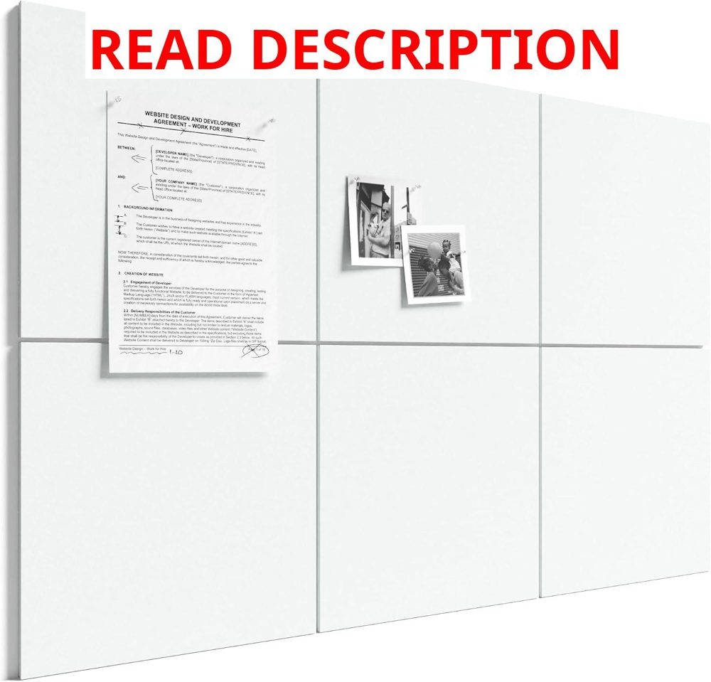 Bumusty 36x24 Cork Board Alternative 6-Pack