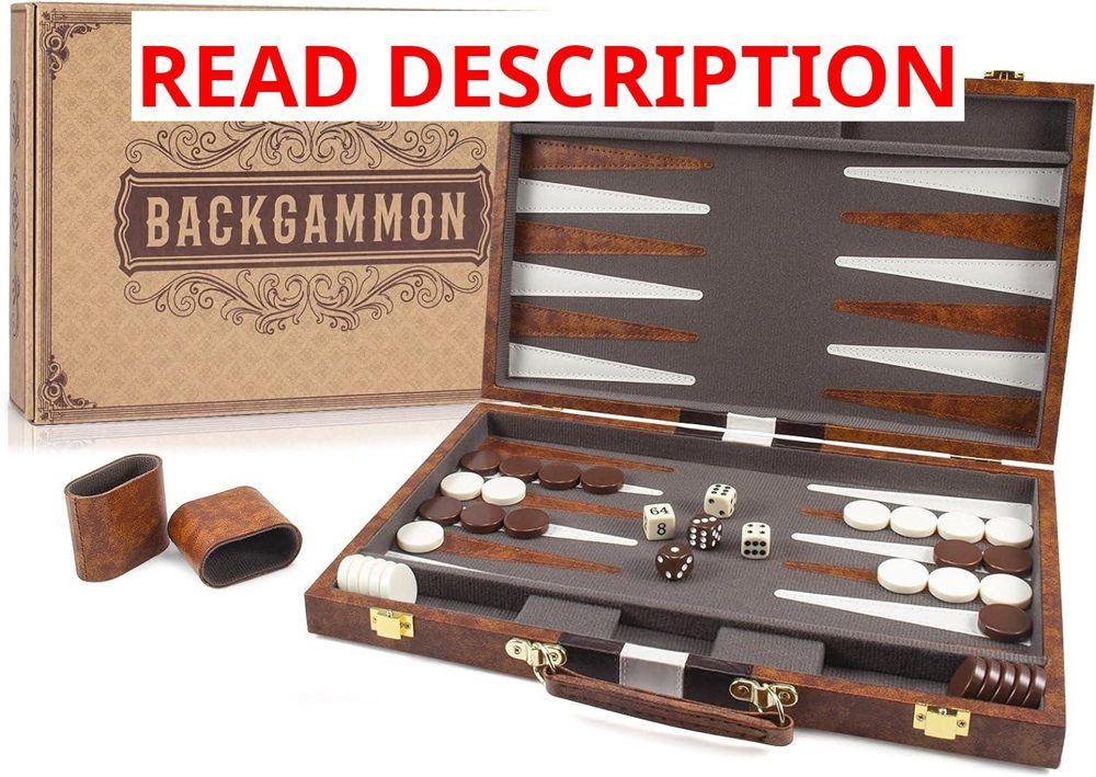 AMEROUS Backgammon Set with Leather Case