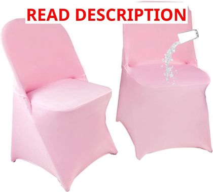 40PCS Spandex Folding Chair Covers Pink