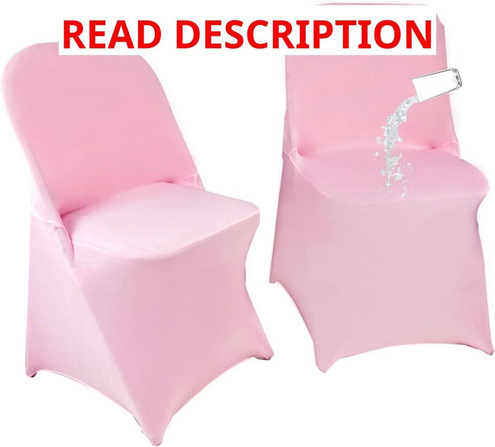 40PCS Spandex Folding Chair Covers Pink