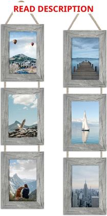 4x6 Collage Frames Set of 2 Rustic Gray Wood