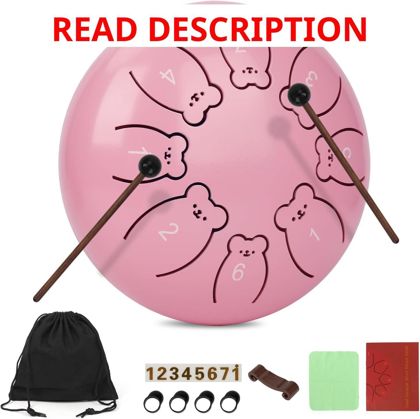 Bear Steel Tongue Drum 6" 8 Notes Kids Gift
