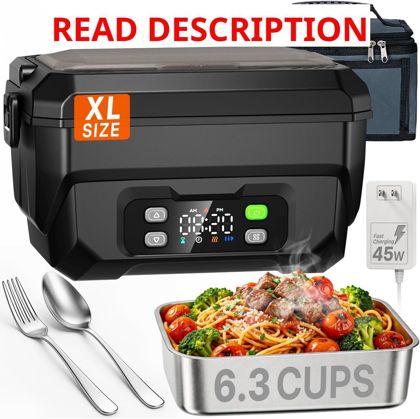 Heated Lunch Box Electric Warmer 6.3 Cup