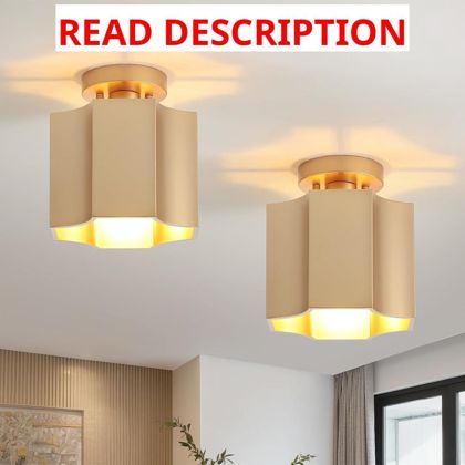 Modern Semi Flush Mount Ceiling Light 2 Pack