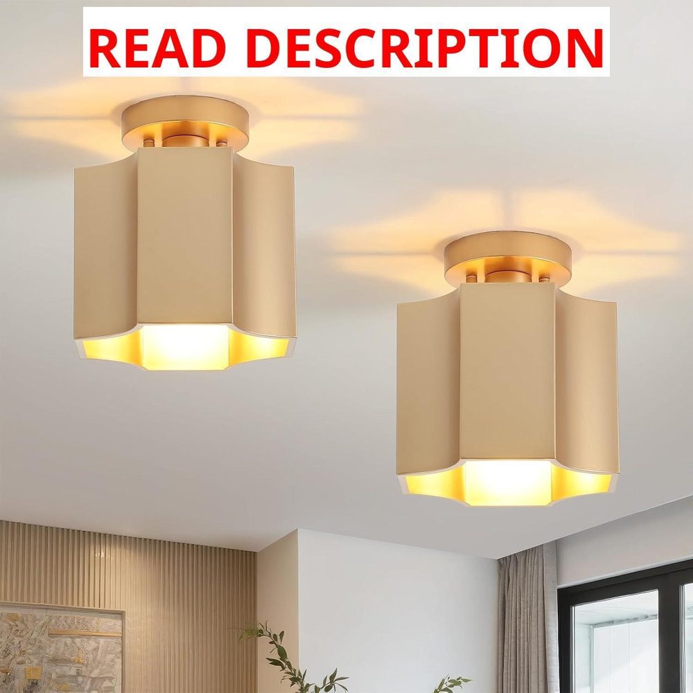 Modern Semi Flush Mount Ceiling Light 2 Pack