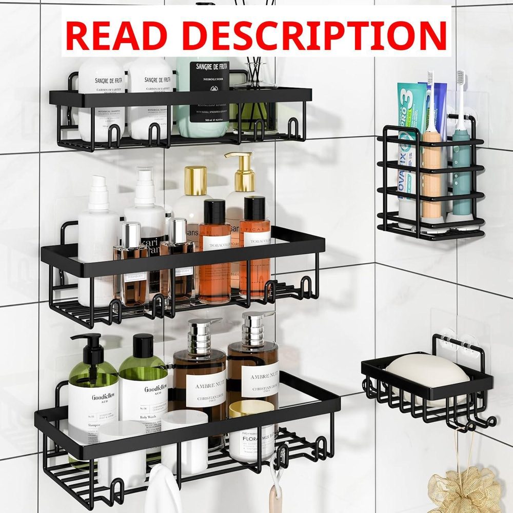 Liuoud 5 Pack Shower Caddy Wall Shelves