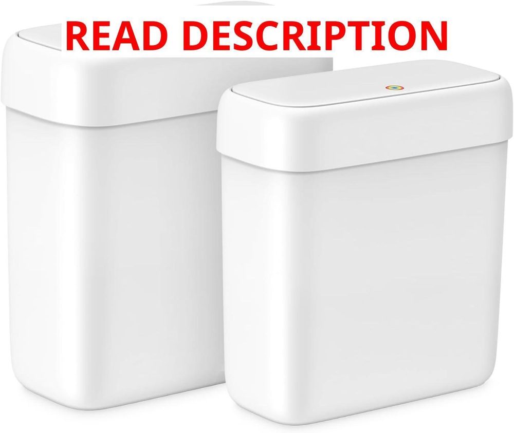 2 Pack Trash Can with Lid 3.2 & 2.6 Gal