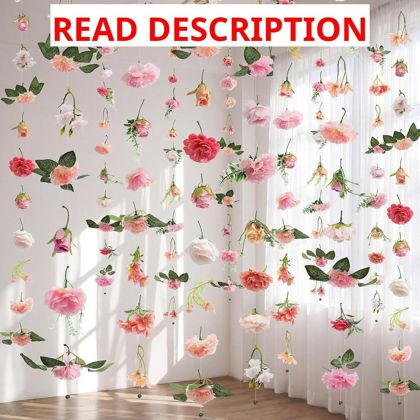 Hanging Floral Garland Silk Pink backdrop