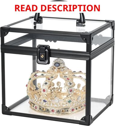 Portable Makeup Case Clear Crown Box Display