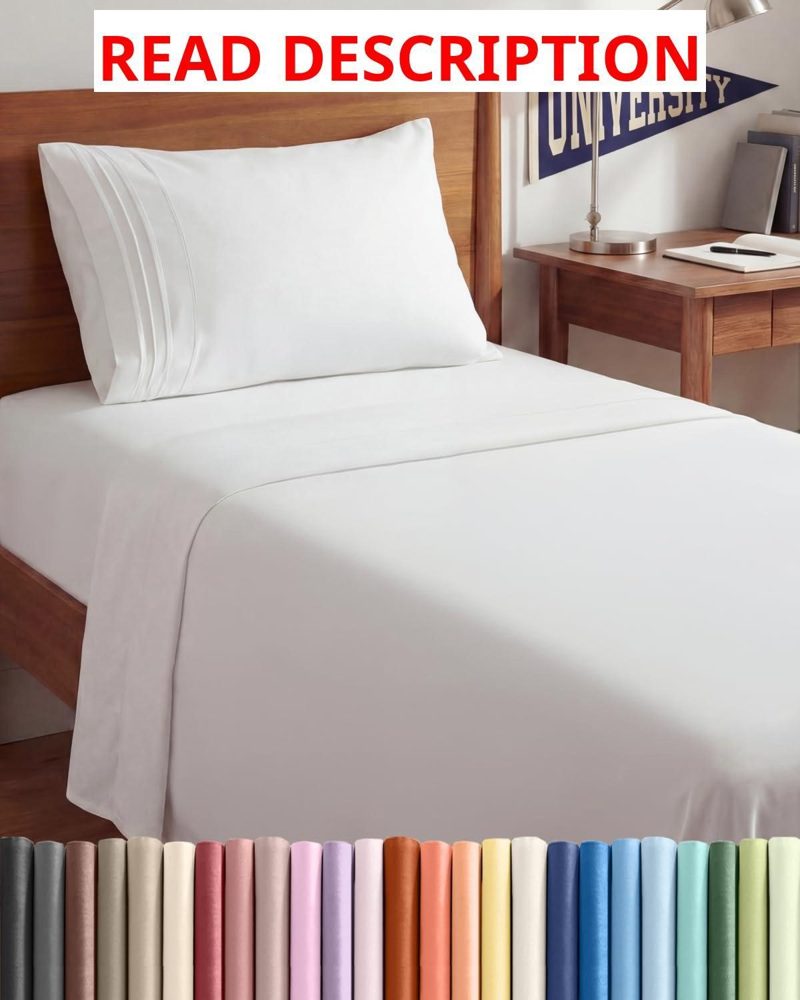 Twin XL 3-Piece Sheet Set - White Deep Pocket