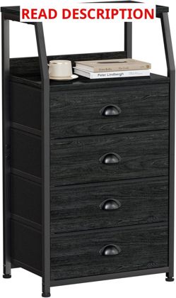 Dorm Tall Nightstand & Dresser with Fabric