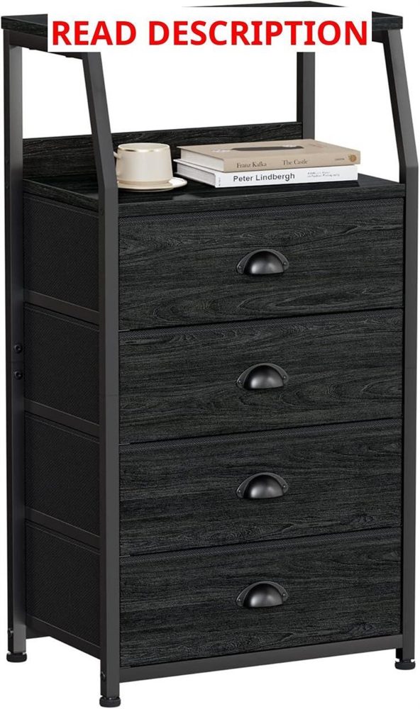 Dorm Tall Nightstand & Dresser with Fabric