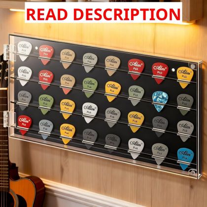 Guitar Pick Wall Mount Case 32 Slots