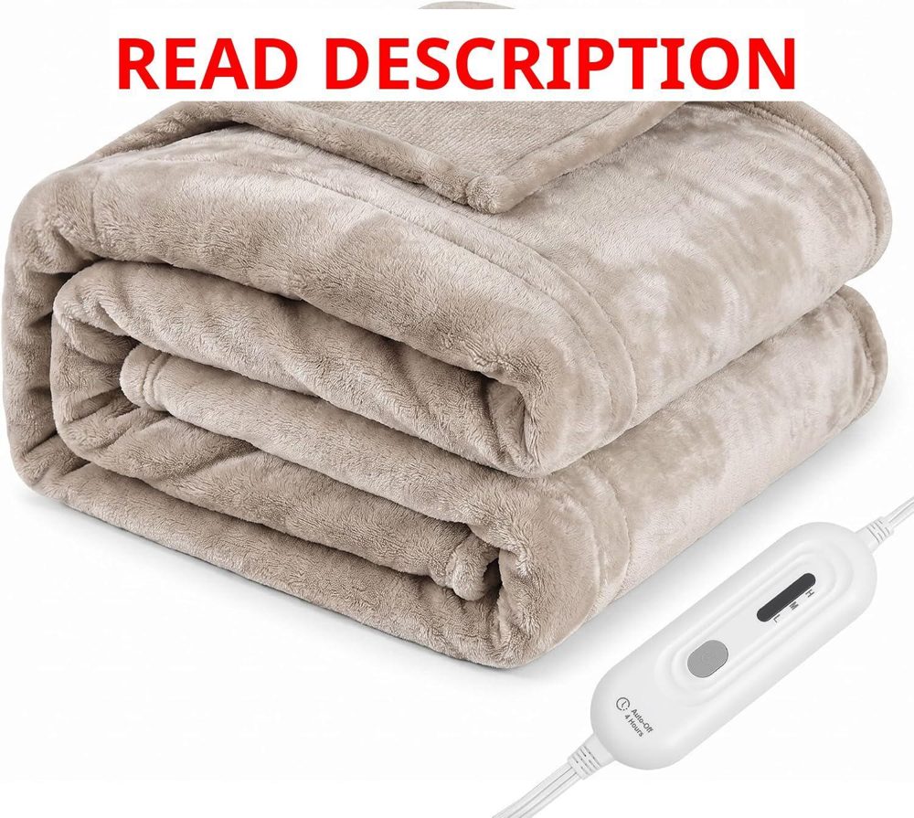 Heated Throw Blanket 2-Layer Flannel 3 Heat