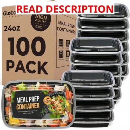 Meal Prep Containers 24oz Bento Box 100-Pack